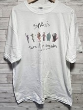 Genesis Shirt Mens XL White Turn It On Again Y2K Band Tee Phil Collins Concert