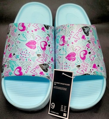 Nike Calm SE Customized With XOXO Slides/Sandals Sz 9 Women NWT FV5940-400