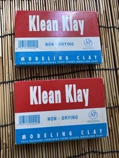 LOT OF (2) 16oz Assorted colors sticks Klean Klay Modeling Clay No 20 Non-Drying