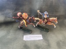 Cowboy And Indian, Mounted, Elastolin