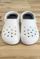 Crocs White Grey Classic Fur Lined Clog Unisex Shoes - Size M7W9