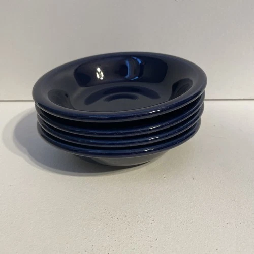 Set of 4.    5 3/ 8" stacking FRUIT BERRY DESSERT BOWL Cobalt blue Fiesta