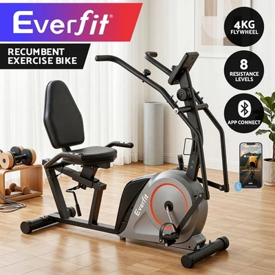 Everfit Exercise Bike Recumbent Cycling Magnetic Bluetooth App Connect Home Gym - image 1 of 4