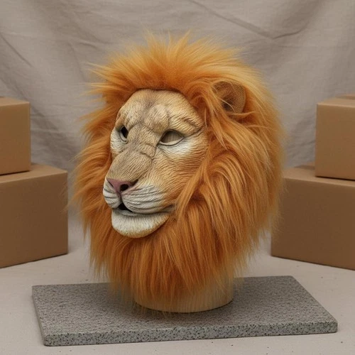 Lion Mask Furry Mane Full Head Lion Mask for Cosplay