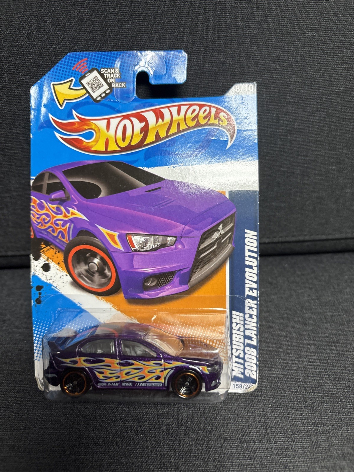 Hot Wheels Mitsubishi 2008 Lancer Evolution 158/247 - Purple - 2012 Mainline A