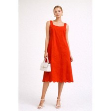 Kate Spade New York For Target Dress Womens Large Red Scallop Hem Shift Lined