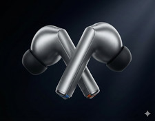 Wireless Bluetooth 5.3 Earbuds Metallic Silver TWS 20H IPX4 Waterproof Sport