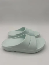 Oofos Unisex OOahh Light Blue Open Toe Slip On Slide Sandals Size M 5 W 7