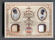2025 Leaf A Bronx Legacy The Bronx 2 Bat Jersey Rickey Henderson Tim Raines /45