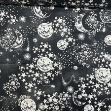 Cotton Flannel Moon Starry Night Sky Galaxy Space Black Fabric by the Yard Joann