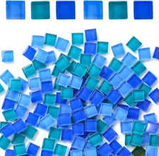 Glass Mosaic Tiles 2.2LB, 4 Shapes Stained Glass Pieces for DIY Crafts, Home Dec