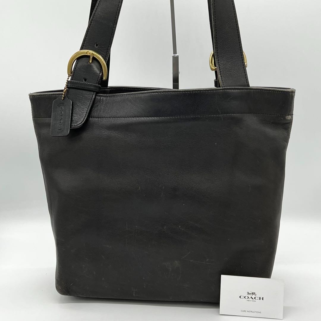 バッグ vintage OLD COACH leather black toatbag Coach Vintage Leather Tote Bag Black, Shoulder, Authentic
