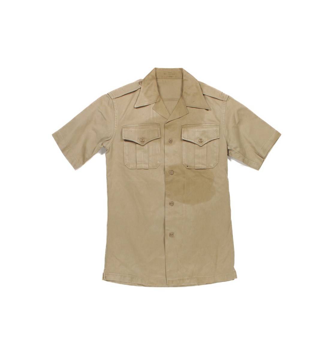 VIETNAM WAR ARMY KHAKI SHORT SLEEVE COTTON SHIRT SIZE SMALL