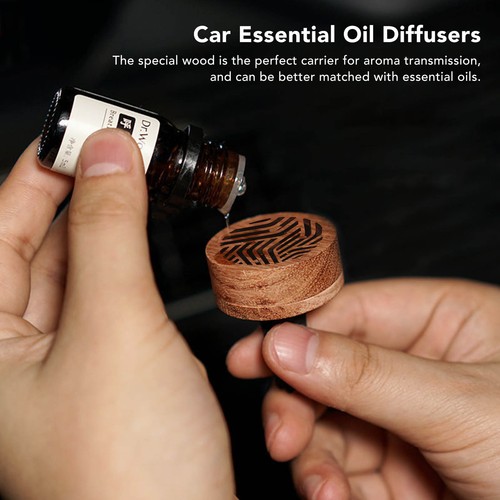 Car Essential Oil Diffusers Rosewood Fragrance Portable Mini Car Wood Diffuser - Picture 1 of 12