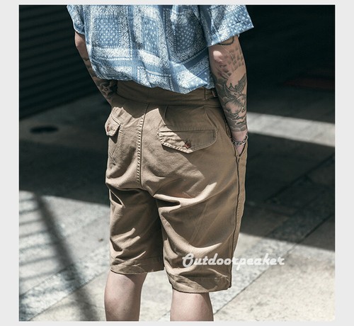 British Army Gurkha Shorts 70s Men Khaki Pants Chino Drill Military Short Pants - Picture 4 of 24