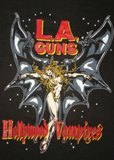 1991 Hollywood Vampires LA GUNS Tour Shirt Short Sleeve Black S-5XL EM0311