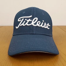 Titleist Golf Hat Cap Blue Fitted Medium Large M/L Logo Flex Performance TTech