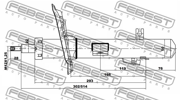 02110-001FR FEBEST Shock Absorber for NISSAN