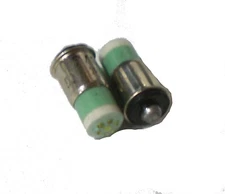 TWO Ledtronics GREEN LED Lite 28VDC Midget Flange T1-3/4 / SX6s F206 SERIES