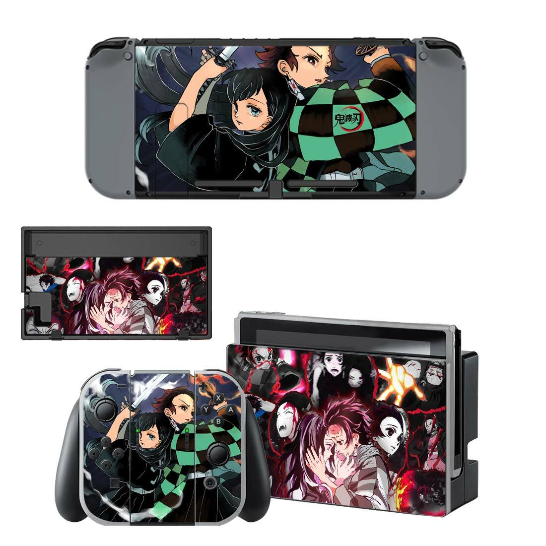 Nintnedo Switch Protective Console Skin Decal Sticker Demon Slayer v2-image