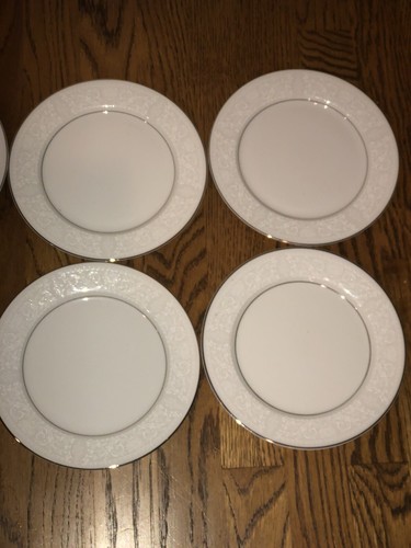 8 Lace Bouquet Platinum Trim by SALEM dessert plate 5 1/2 in Wedding Porcelain - Picture 3 of 19