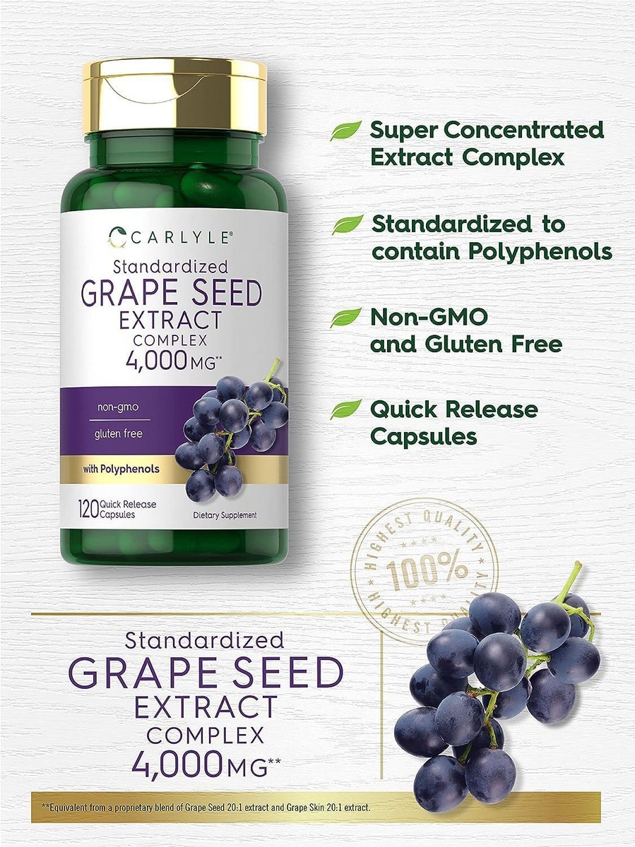Grape Seed Extract 4,000 Mg Max Strength Antioxidant Immune
