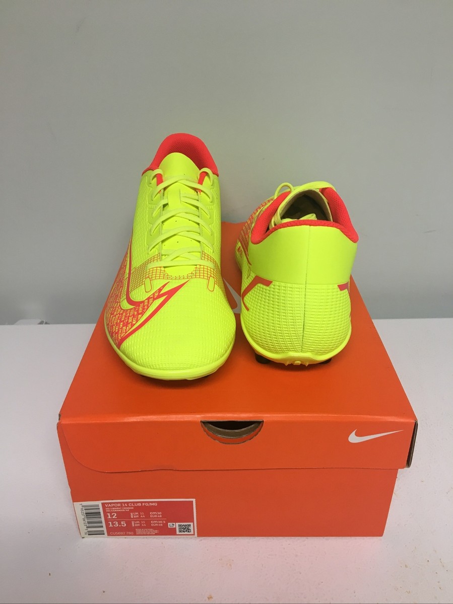 Nike Men's Neon Yellow Mercurial Vapor 14 Club Fg/Mg Soccer Cleats