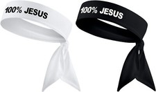 100 Jesus Sport Head Tie Headband Soccer Football White Black Gold Neymar Pack