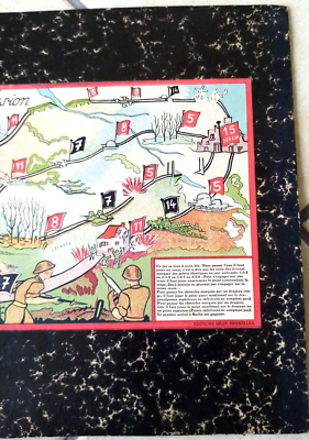 1872 - RARE ANCIEN PLATEAU DU JEU DE L'OIE JEU MILITAIRE  Epinal Militaria