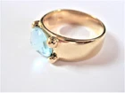 Ring gold 585 with blue topaz, CHRIST, 6.81 g