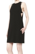 ALEXANDER WANG 134079 Black 'Poly Crepe' Bra Strap Back Camisole Romper Sz 0