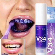 Blanqueador de diente Espumas de diente para eliminar manchas Crema purpura 30ml