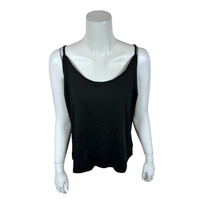 Truth + Style Essential Knit Spaghetti Strap Cami Tank Top Black 1X Plus Size