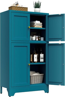 Elegro Metal Bathroom Storage Cabinet With 2 Adjustable Shelves,4 Doors For Home