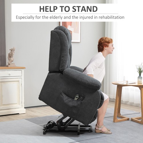 HOMCOM Heavy Duty Riser and Recliner Chair Lift Chair for the Elderly Dark Grey - Picture 6 of 11
