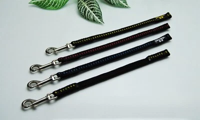 Julius-K9 Kurzführer Leine, 14mm x 34cm ohne Handschlaufe, roter Streifen