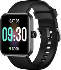 Smart Watch Fitness Heart Rate Blood Oxygen Sleep Monitor Waterproof - Black