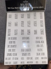 Rae Dunn 180 CLEAR BEAUTY BATHROOM Orgaizing Labels - Brand New