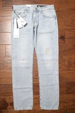 Armani Exchange $170 A|X J13 Mens Slim Fit Blue Scraped 100% Cotton Jeans 36R