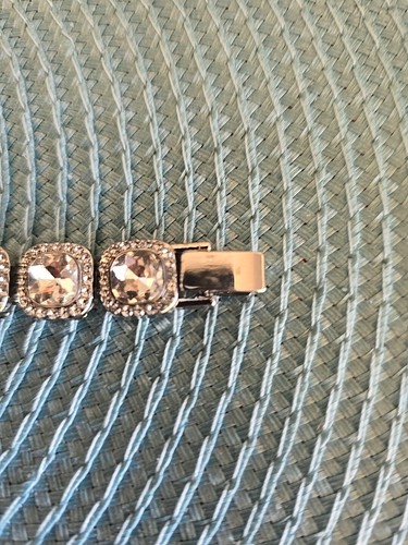 Silver And Artificial Diamond Bracelet. 8 Total Inches. Very Blingy - Picture 4 of 6