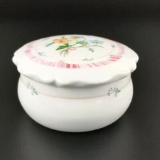 Crowning Touch Collection Japan - Trinket Box With Lid, Vintage Floral Pansies