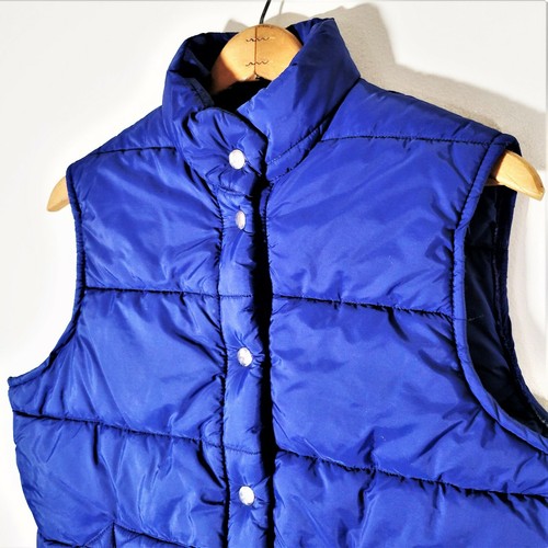 Vintage 60s 70s LL Bean Navy Blue Puffer Vest Vtg Union USA Made Cursive EUC L - Picture 8 of 12
