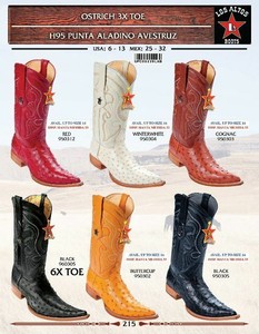 Men Genuine Cowhide Ostrich and Crocodile Print Leather J Toe Cowboy Boots