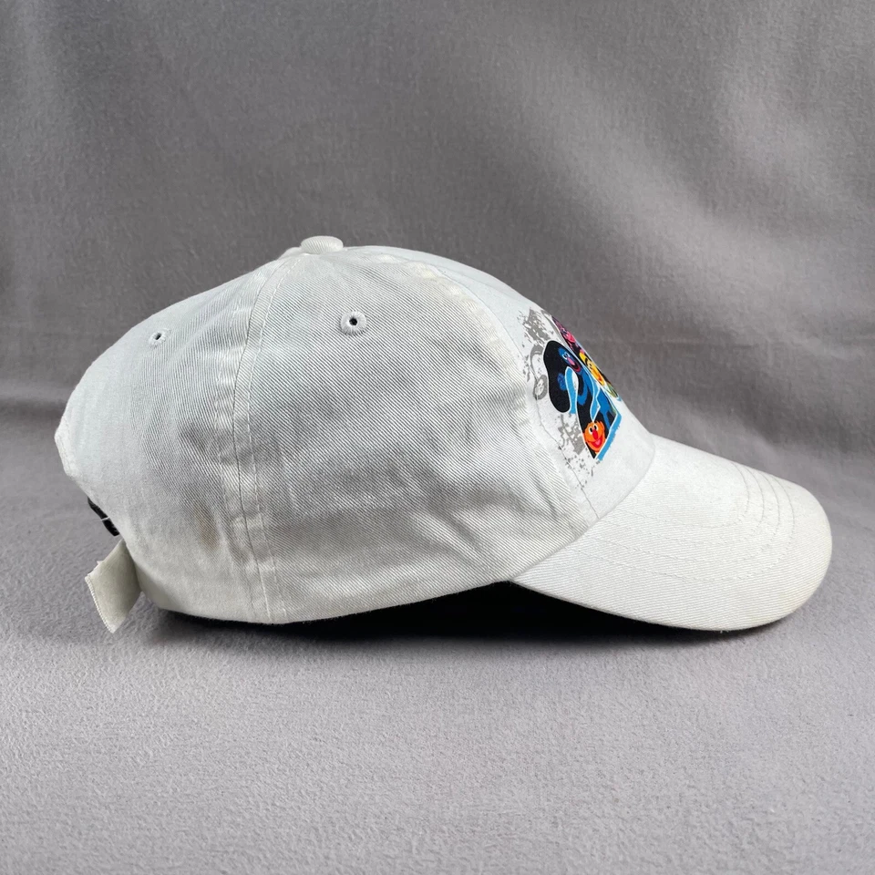 芝麻广场帽子儿童可调节白色肩带爸爸帽大鸟Y2K — 第 4/4 张图片