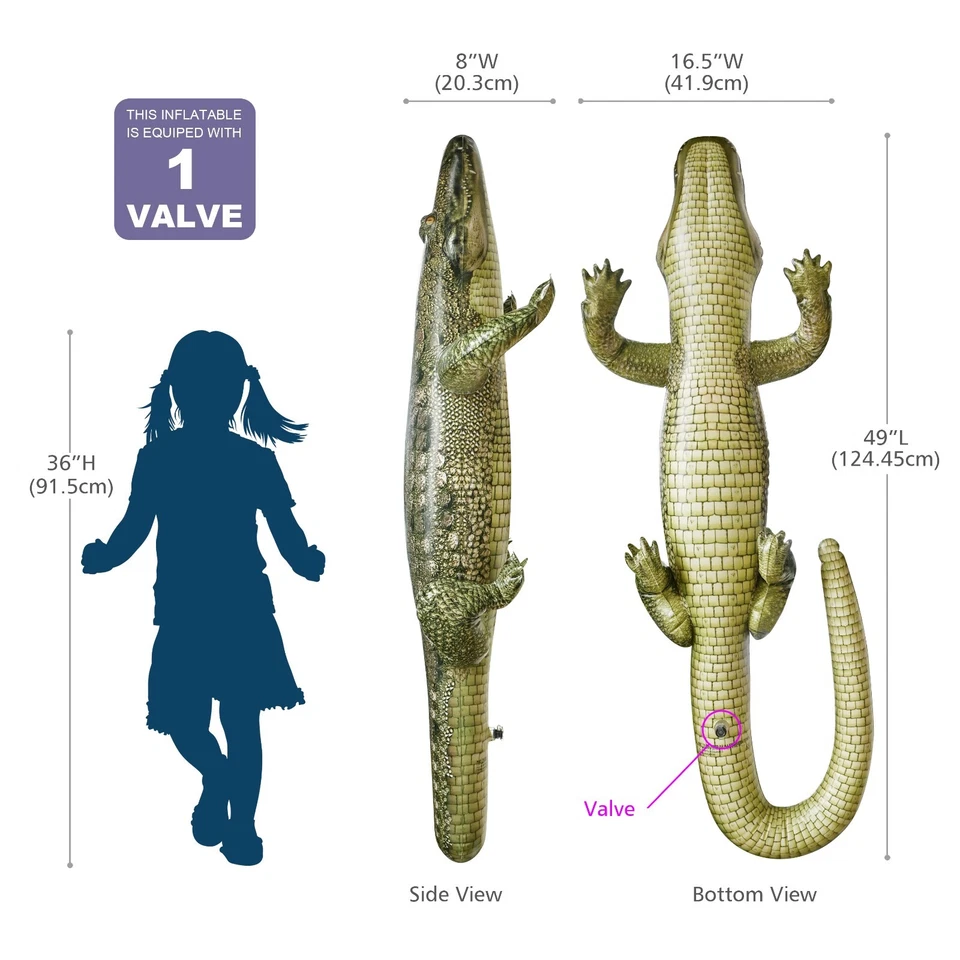 Jet Creations Caimán Inflable 49" Safari Animal Juguete Fiesta Exterior Decoración Foto 2 de 4