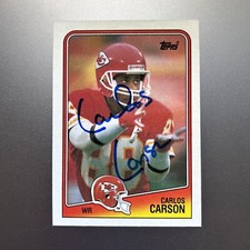 CARLOS CARSON 1988 TOPPS AUTOGRAPHED SIGNED AUTO FOOTBALL CARD