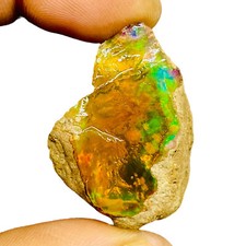 62.55 Cts Natural Ethiopian Opal Raw Rough 38x25mm Rare Huge Untreated Gemstone