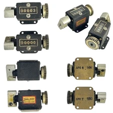 Veeder-Root Inc 2 Vintage Industrial Tally Counters 5 Digit 1950 Hartford Conn