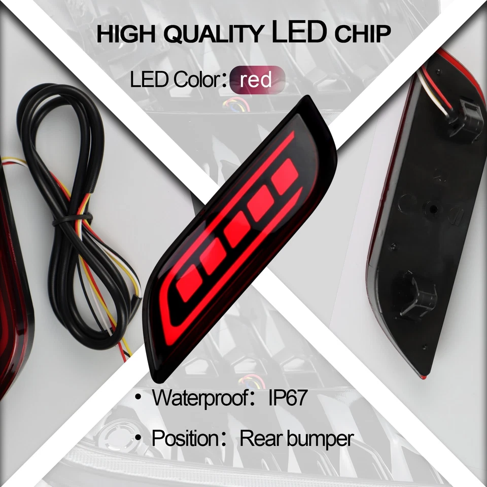 For 2008-2014 Subaru Impreza WRX STI LED Rear Bumper Stop Brake Lights Lamp - Image 2 of 4