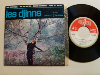 Les Djinns : Une Rose Rot 7 '' EP Ducretet-Thomson 460 V 466 Orch Paul Bonneau